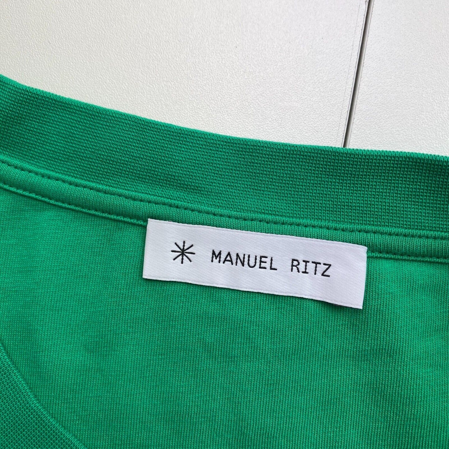 MANUEL RITZ Men Green Cotton Crew Neck Short Sleeve T Shirt Size XL