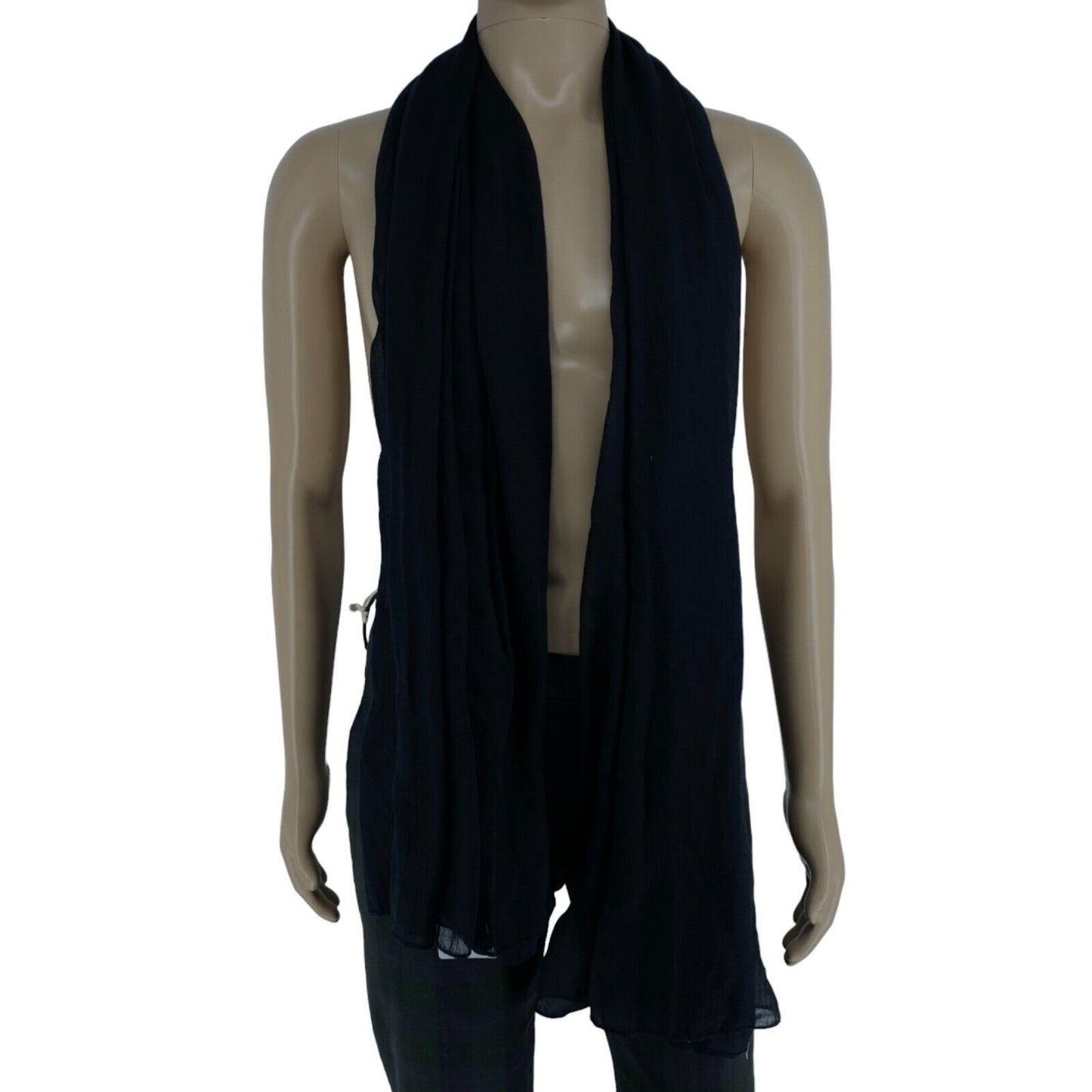 FRANSA Black Solid Scarf Shawl