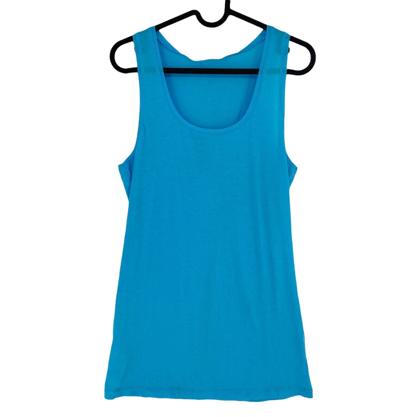 STEFANEL Jersey Supima Blue 100% Cotton Sleeveless Round Neck Tank Top Size L