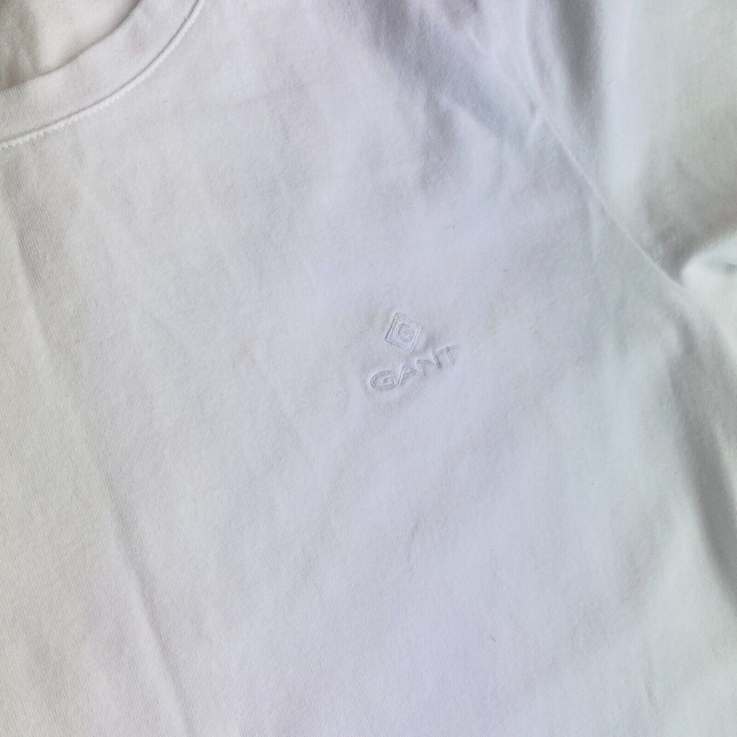 GANT CTN/ELA T-Shirt mit Rundhalsausschnitt, kurzärmelig, Größe XS, Weiß