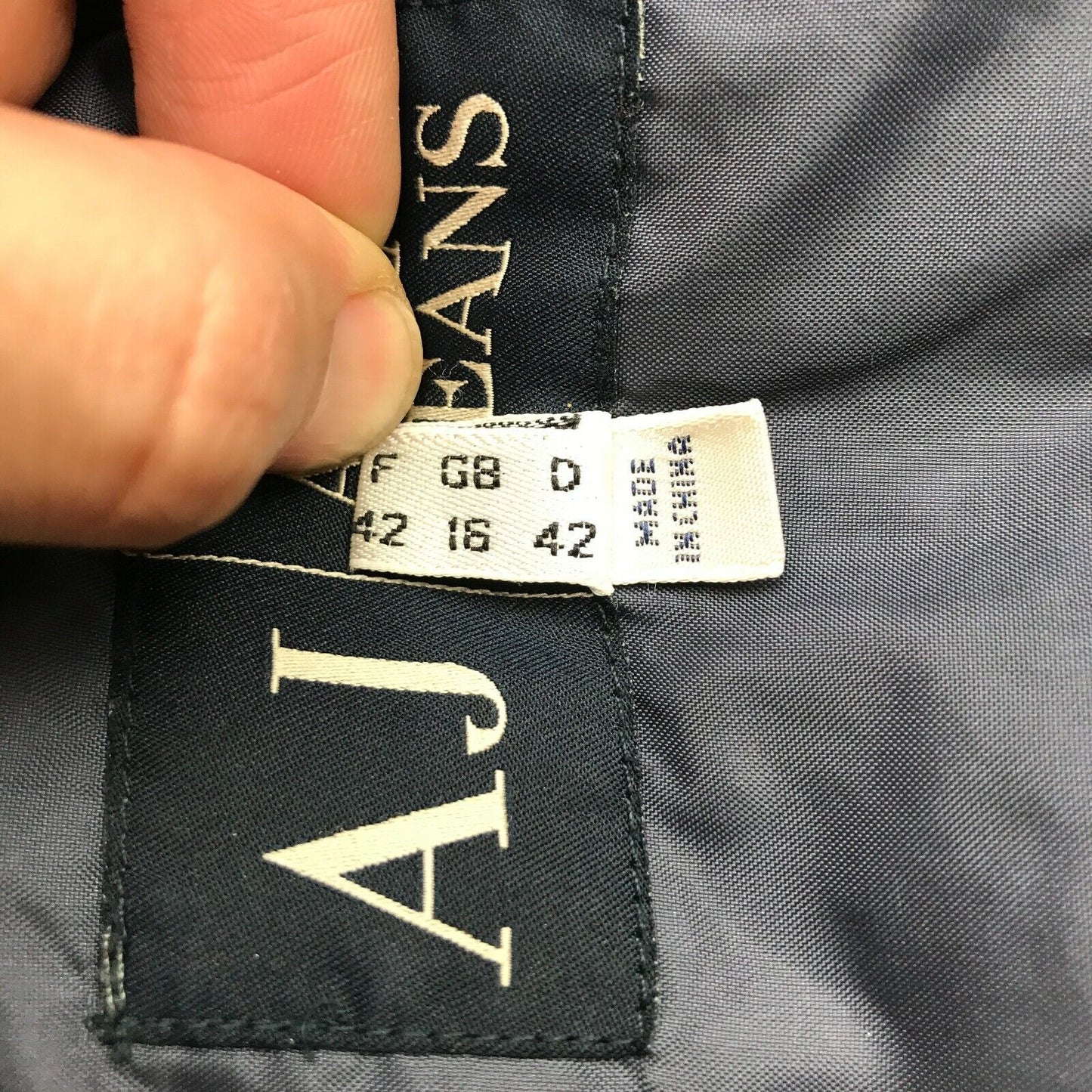 ARMANI JEANS Veste en duvet en mélange de coton matelassé gris Taille 46 UK 16 US 12