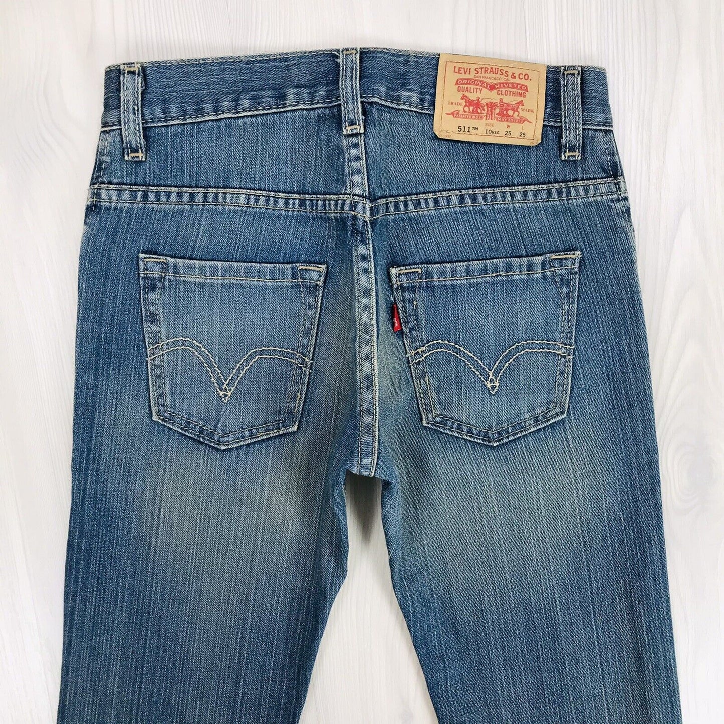 Vintage Levi's 511 Jungen Blau Skinny Fit Jeans 10 Reg / W25 L25