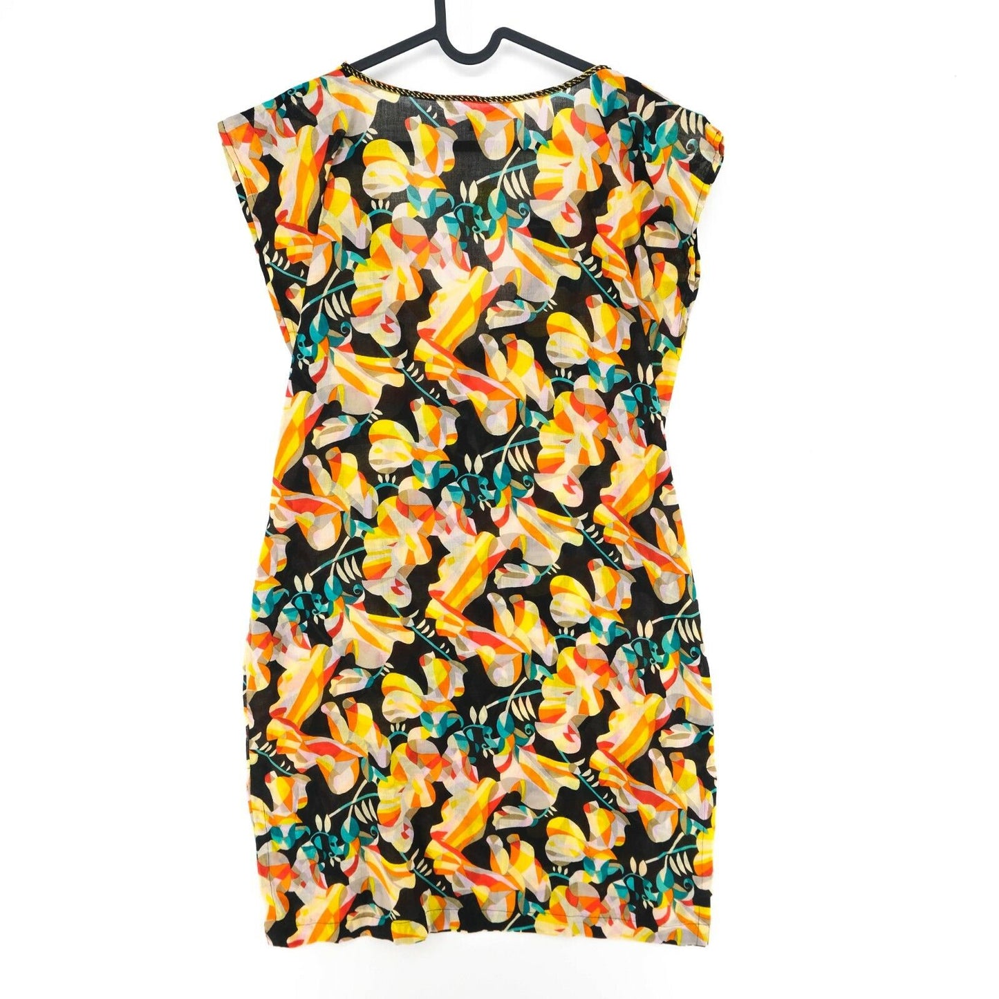 RRP €175 FRENCH CONNECTION Yellow Floral Print V Neck Dress Size 10 - S