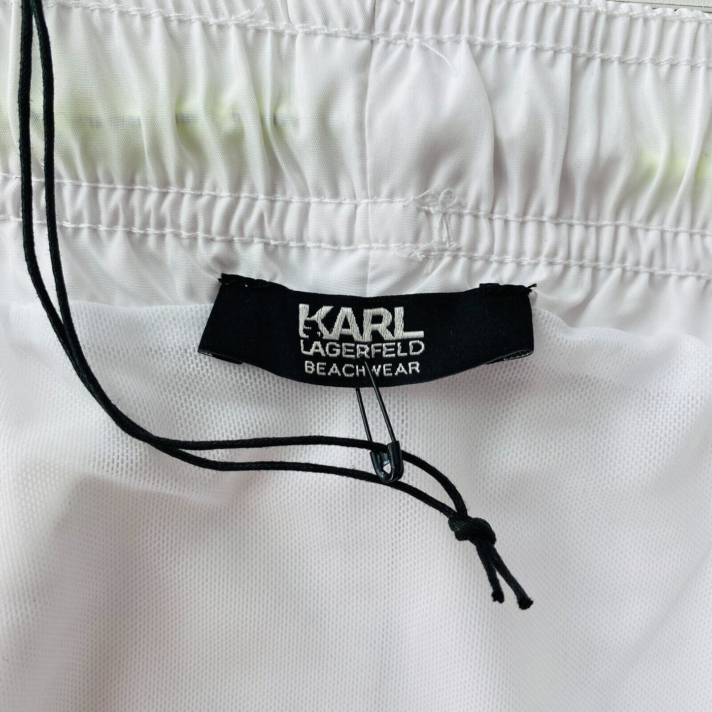 KARL LAGERFELD BEACHWEAR Mens White Regular Fit Swim Bottoms Shorts Size XXL 2XL