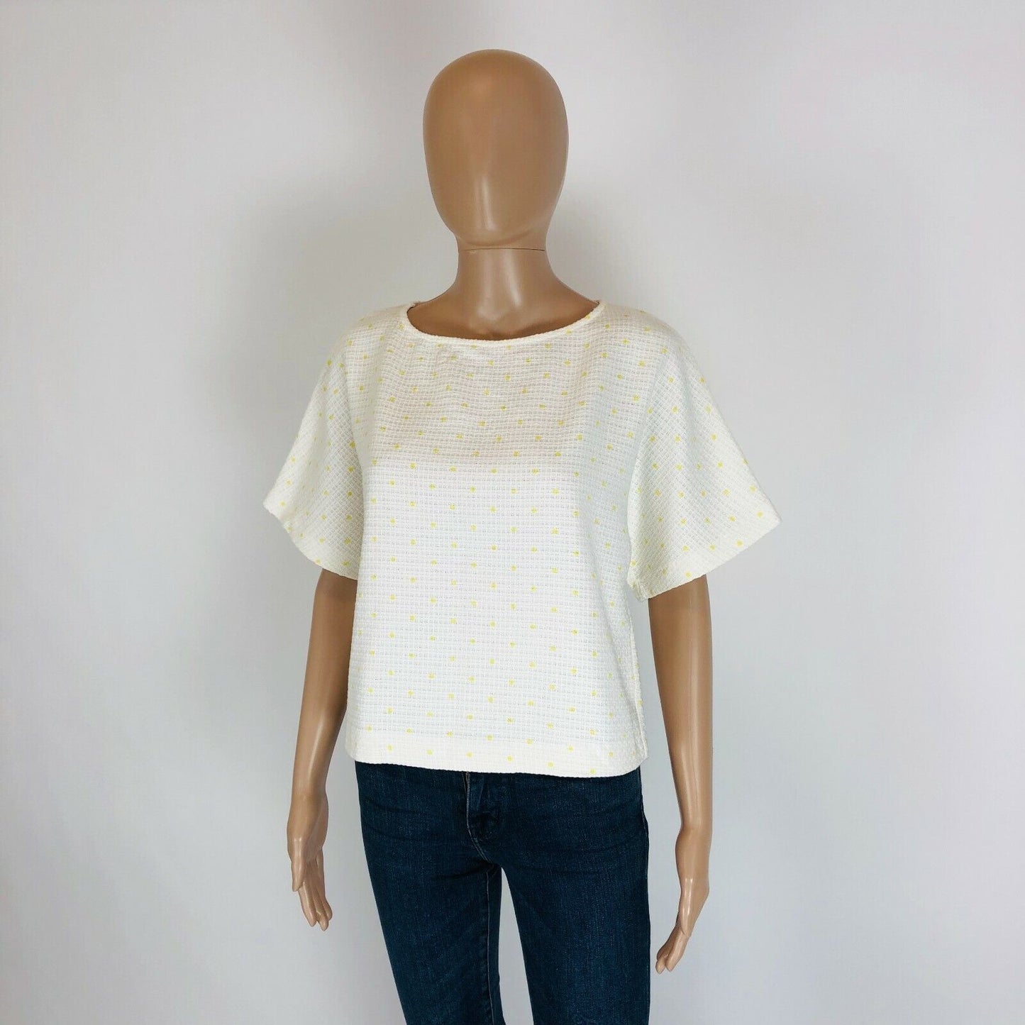 ZARA Blanc T-shirt à manches courtes Top Blouse Taille M