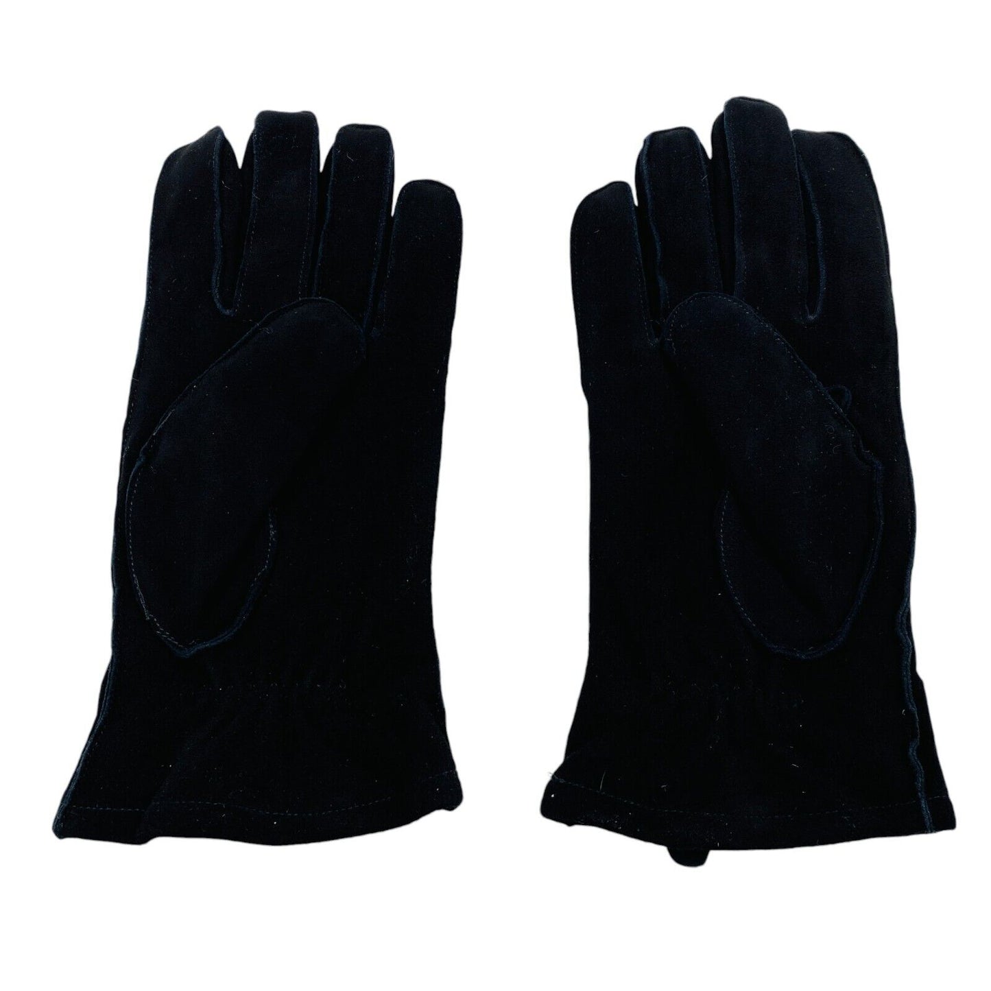 GANT Women Black Suede Leather Cashmere Wool Blend Warm Gloves Size L