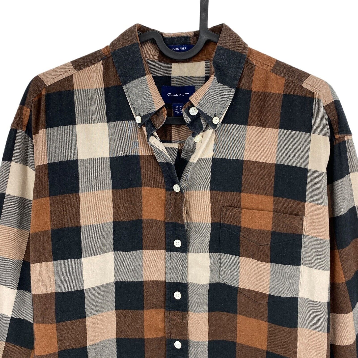 GANT Brown Pure Prep Chemise à carreaux imprimés Taille EU 36 UK 8 US 6