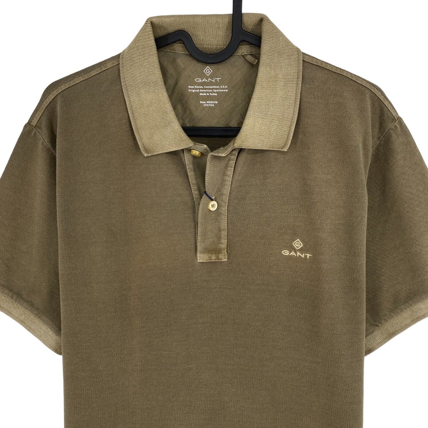 GANT Dark Green Sun Faded Pique Rugger Polo Shirt Size M