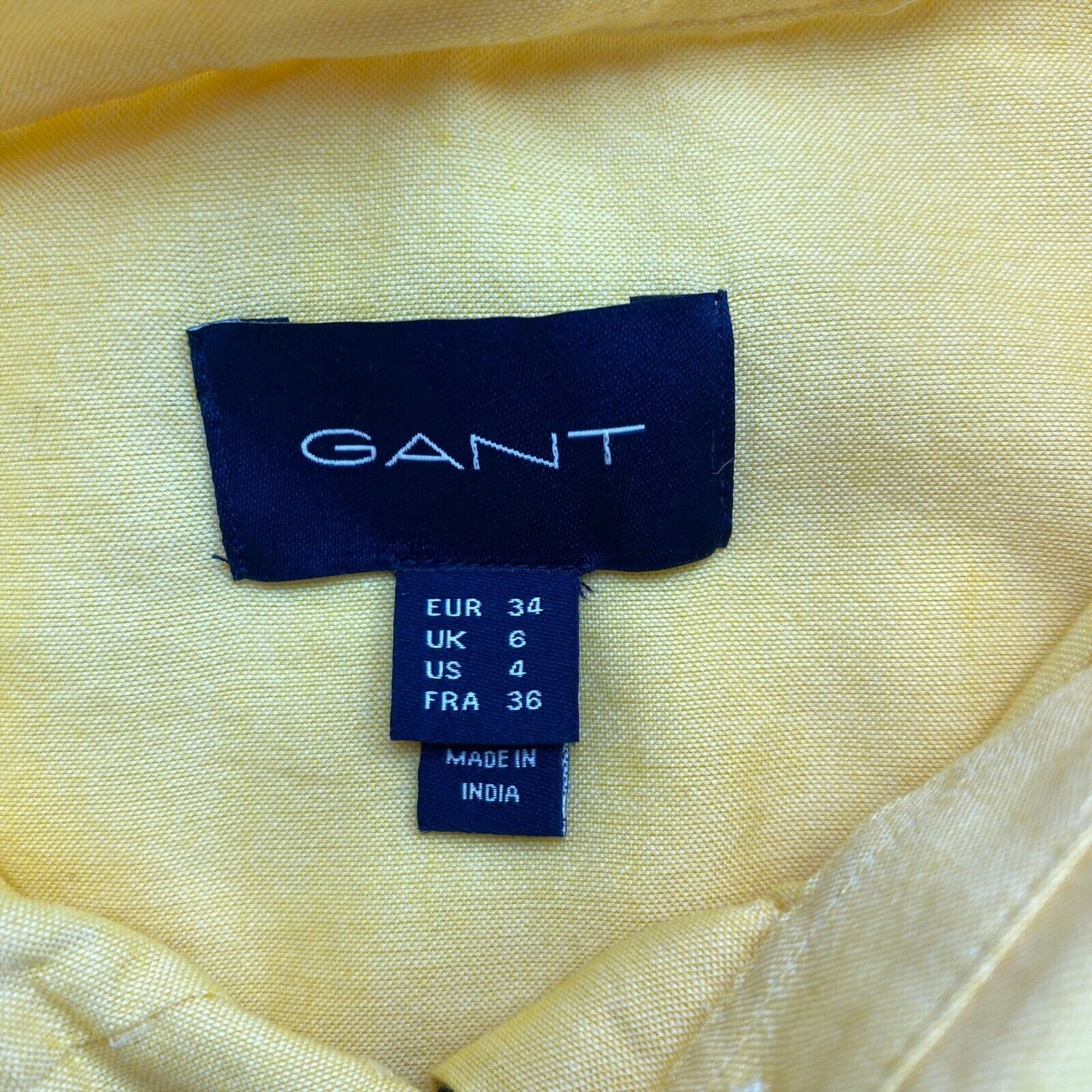 GANT Yellow Regular Air Oxford Long Sleeves Shirt Size EU 34 UK 6 US 4