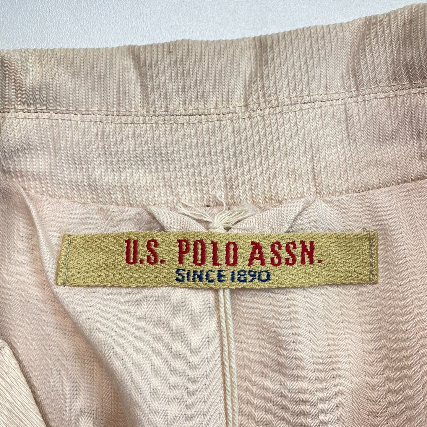 US Polo Assn. Light Pink 100% Cotton Jacket Blazer Size EU 44 UK 16 US 14