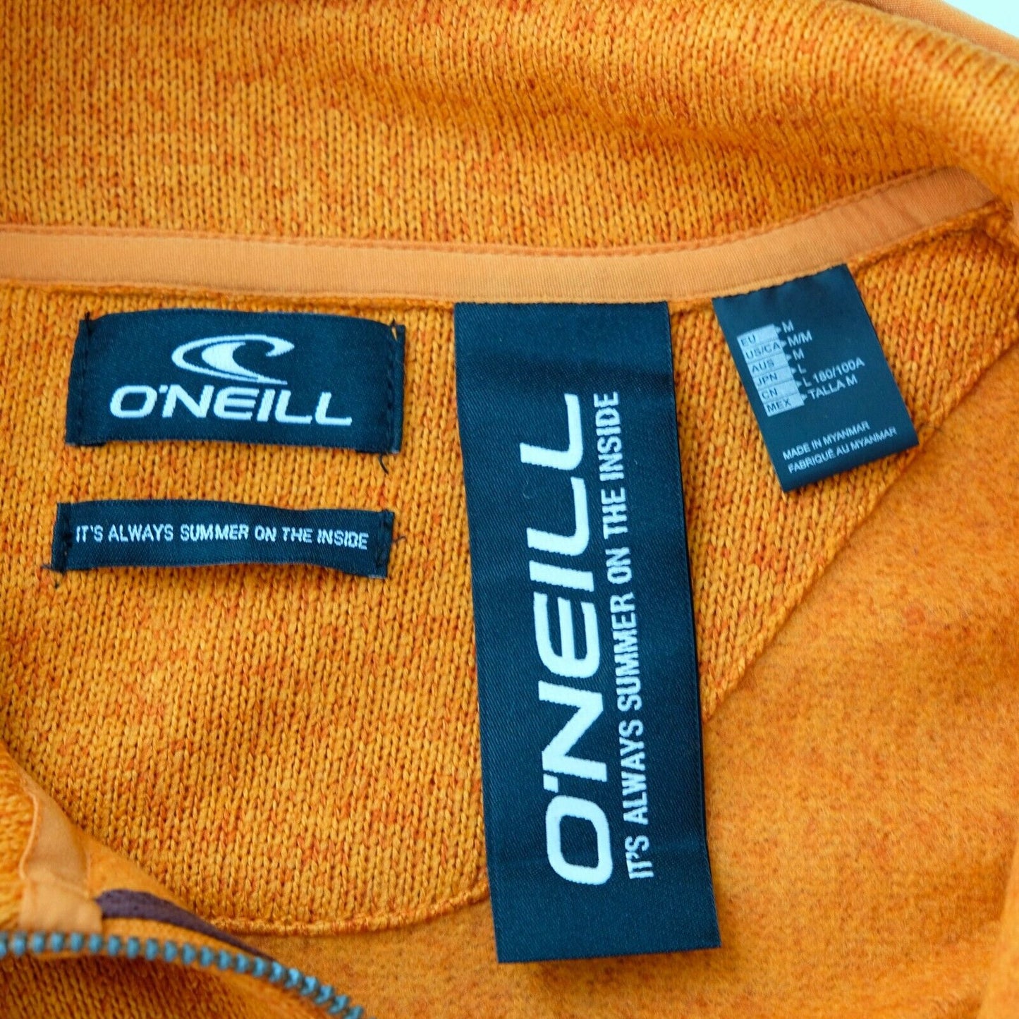 O'NEILL Piste Fz Fleece Orange Full Zip Fleece Jacket Jumper Taille M