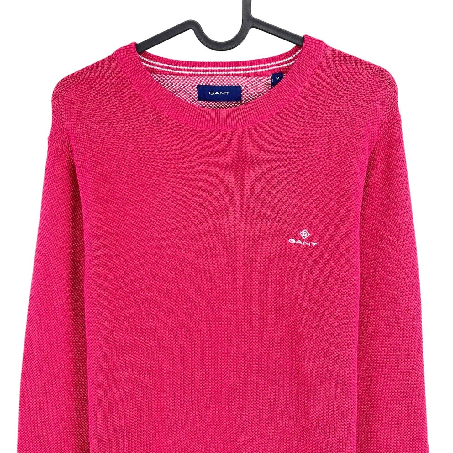 GANT Pink Cotton Pique Crew Neck Sweater Pullover Size M