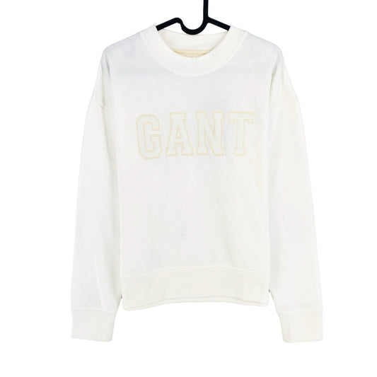 GANT Pull à col rond avec logo blanc Taille M