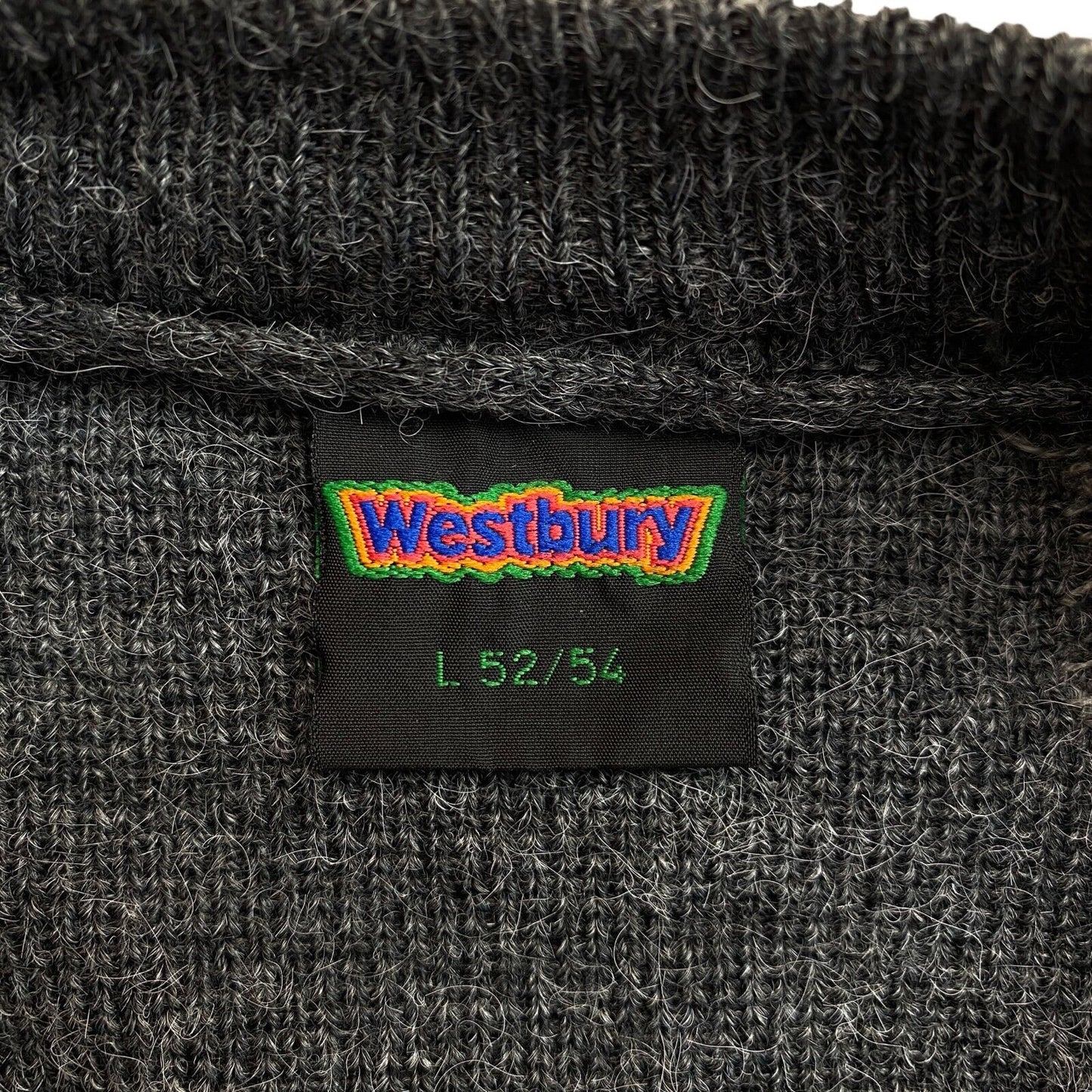 Cosby Vintage Retro 90s Westbury Grey Cardigan Sweater Size EU 52 UK/US 42