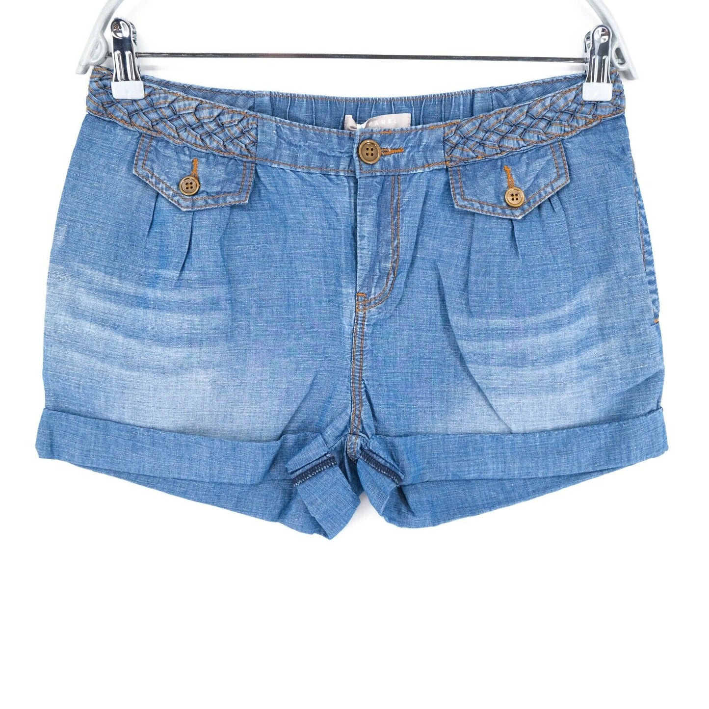 STEFANEL Blue Denim Chambray Shorts Size EU 34 36 UK 6 8 US 4 6