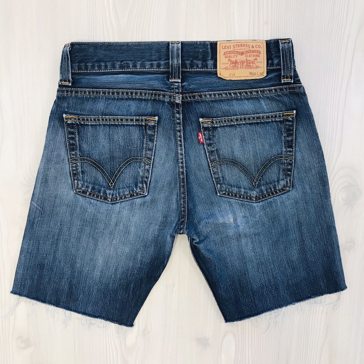 Levi's 512 Custom Made Dark Blue Regular Fit Cut-Off Shorts W30