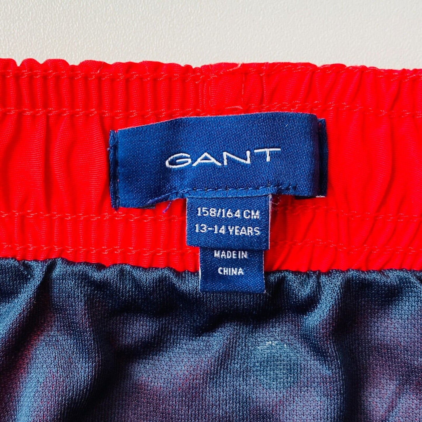 GANT Boys Red Swimwear Regular Fit Swim Bottoms Shorts 158/164 cm 13-14 Years