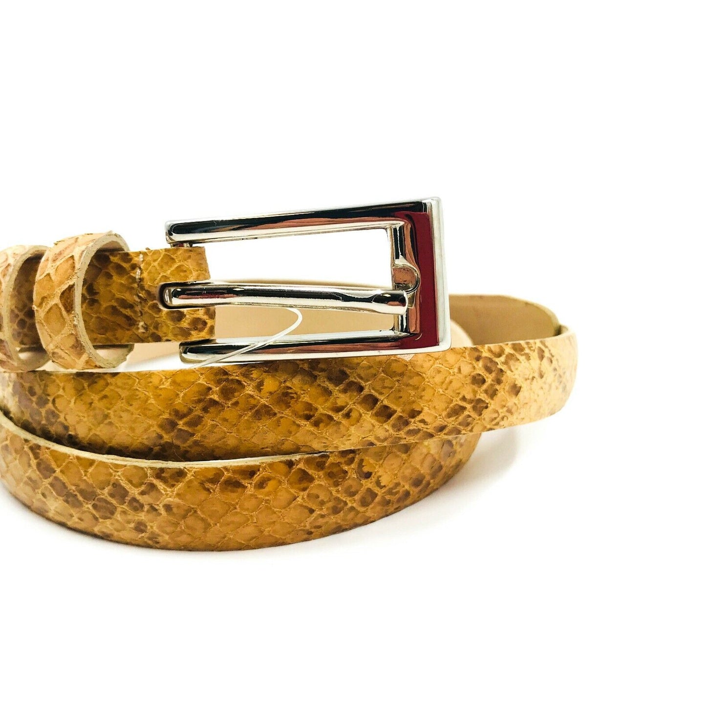 KOOKAI Brown Leather Snake Ornament Designer Belt Size IT 40 75 cm 30 in.