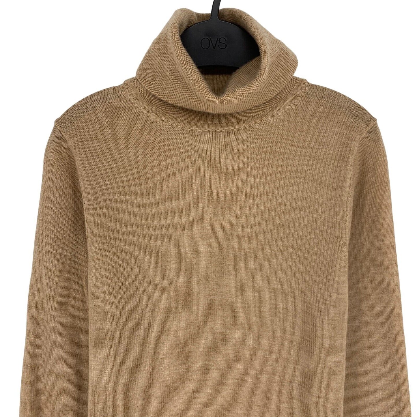 GANT Marron 100% Laine Pull Col Roulé Taille XS