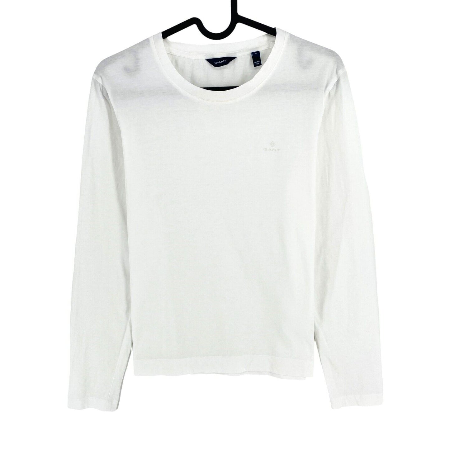 GANT White Original Crew Neck Long Sleeves T Shirt Size S