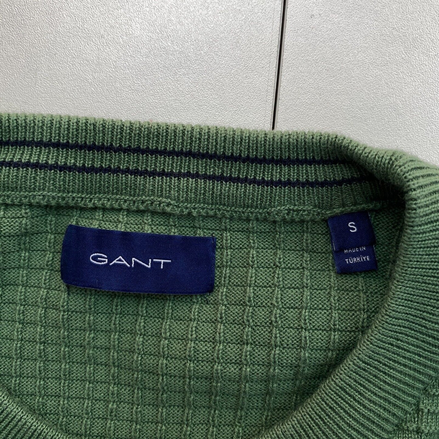 GANT Dark Green Texture Crew Neck Sweater Pullover Size S