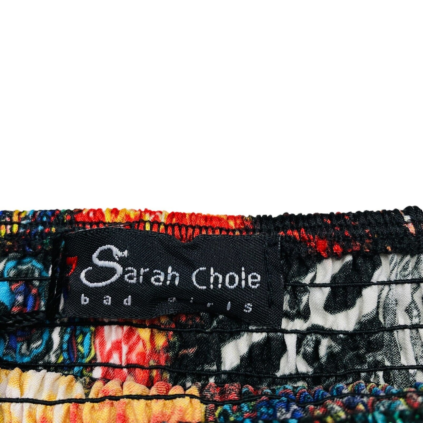 SARAH CHOLE Géométrique Multicolore Sans Manches Bustier Top Blouse Taille XL