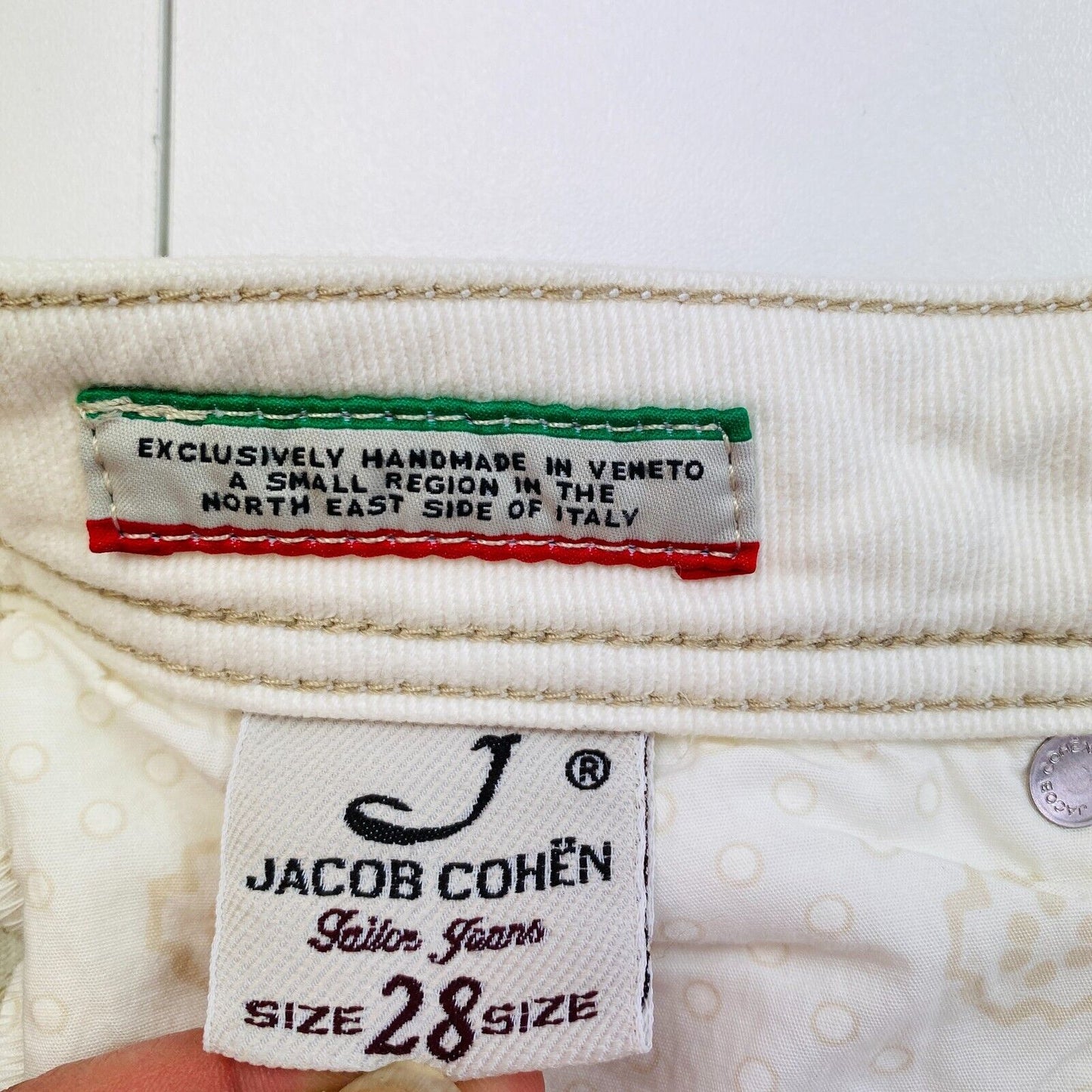 Jacob Cohen Men 688 White Slim Jeans Size W28 L34 Made In Italy