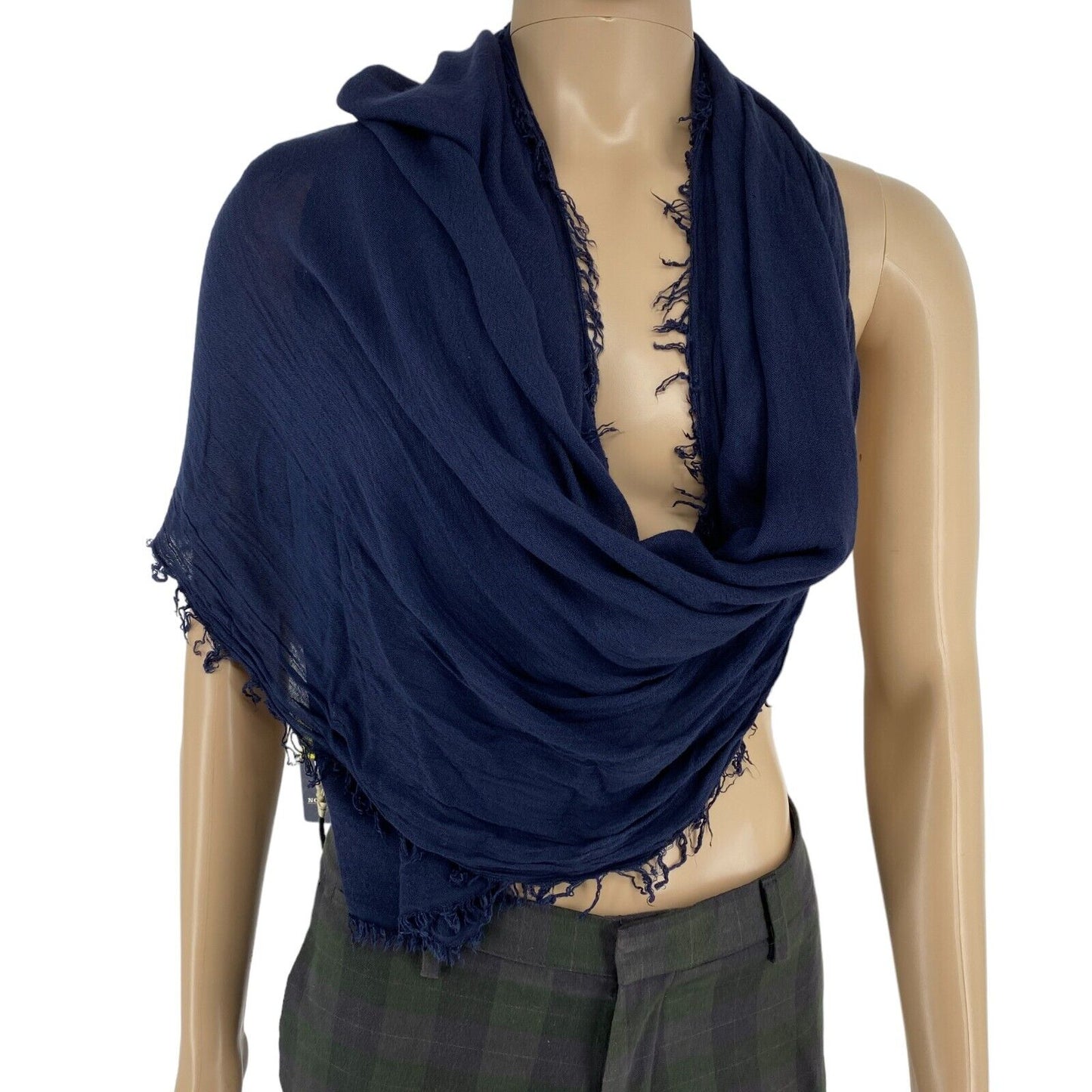 NORTH SAILS Navy Blue Solid Scarf Shawl