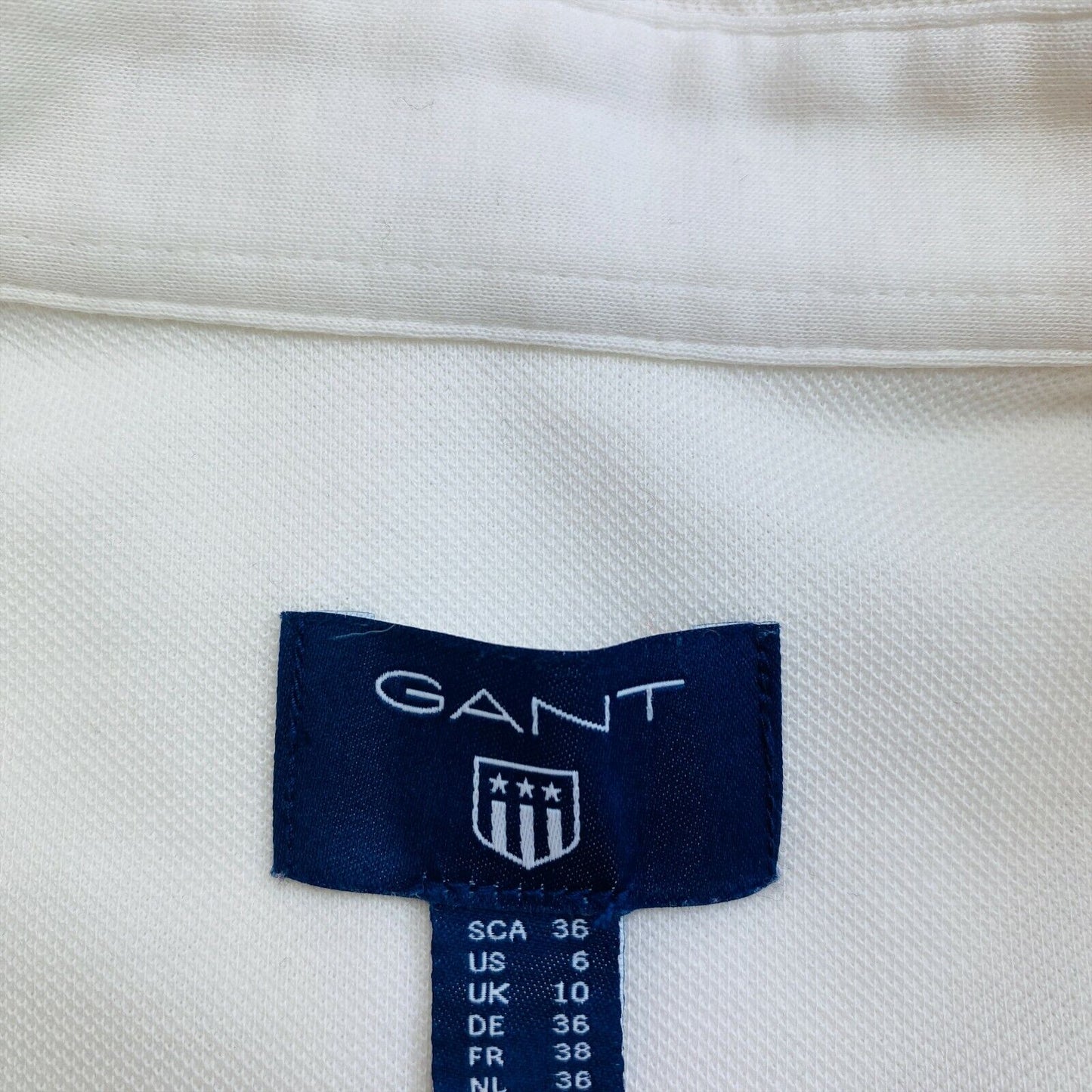 GANT White Logo Shirt Size EU 36 UK 10 US 6