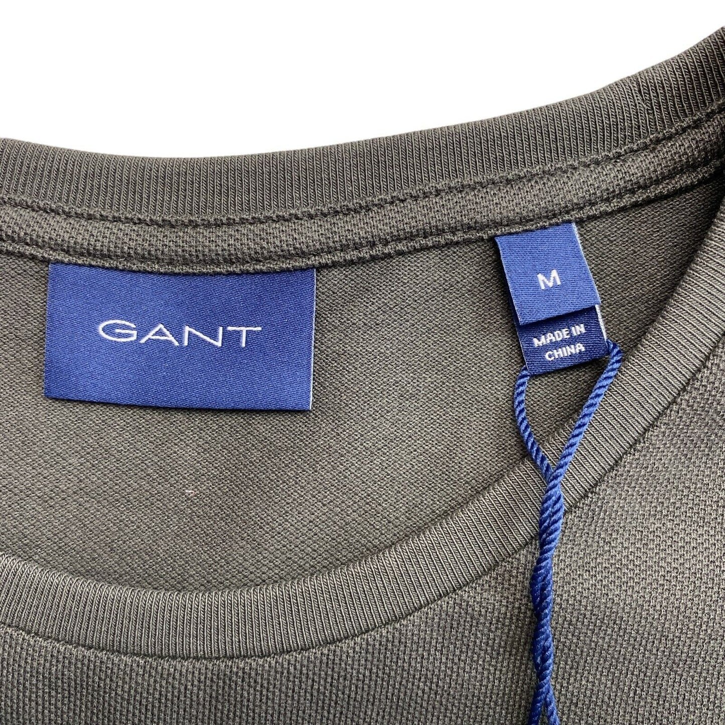 GANT T-Shirt Slim Pique Original Rundhalsausschnitt, Dunkelgrau, Größe M