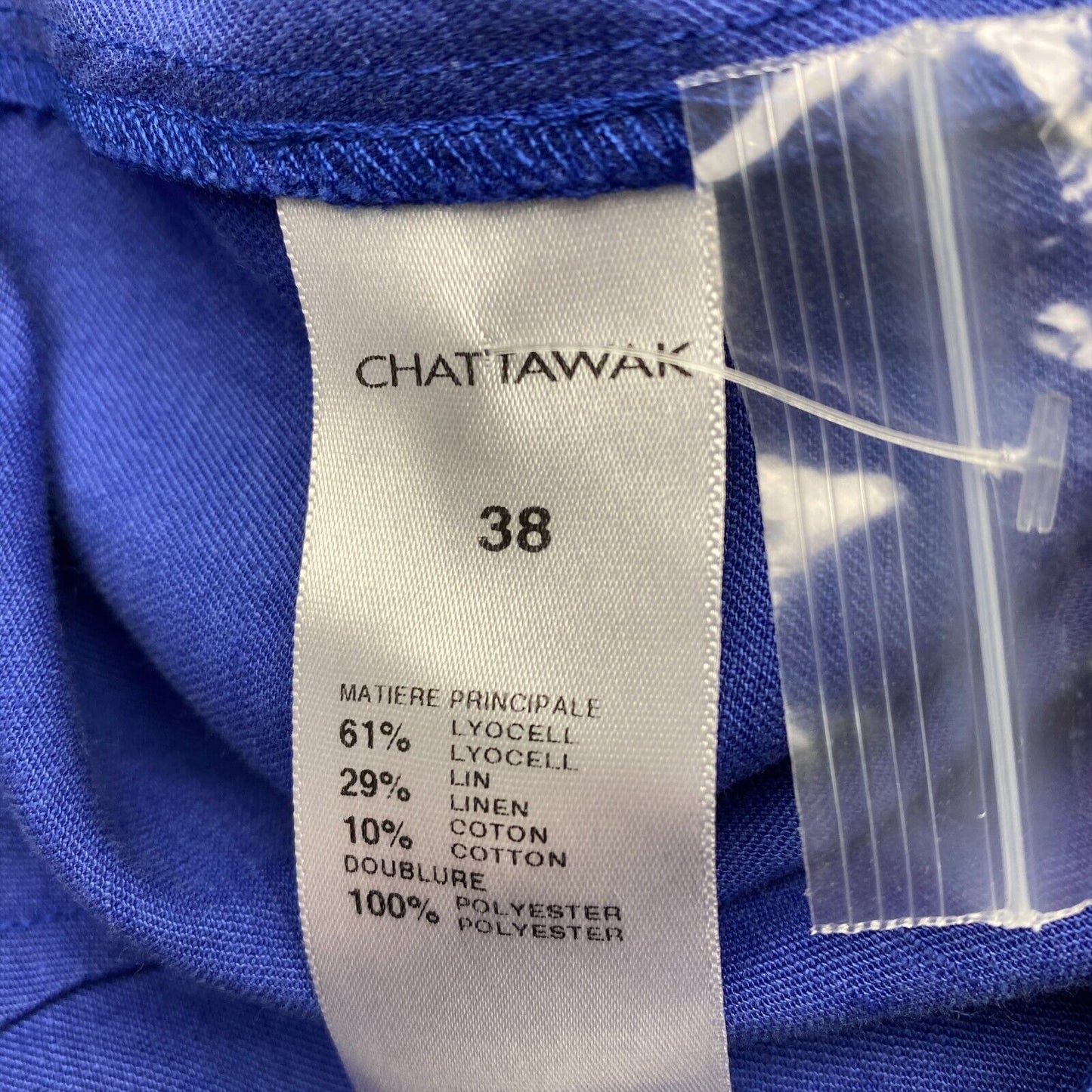 CHATTAWAK Navy Blue Cotton Blend Chino Trousers Pants Size 38 W29 L36