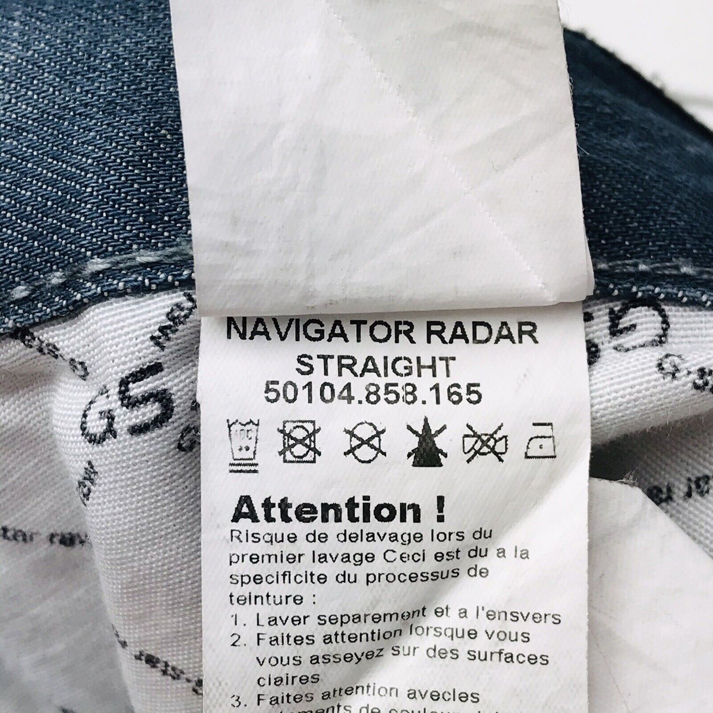 G-STAR NAVIGATOR RADAR Dark Blue Regular Straight Fit Jeans Size W32 L34