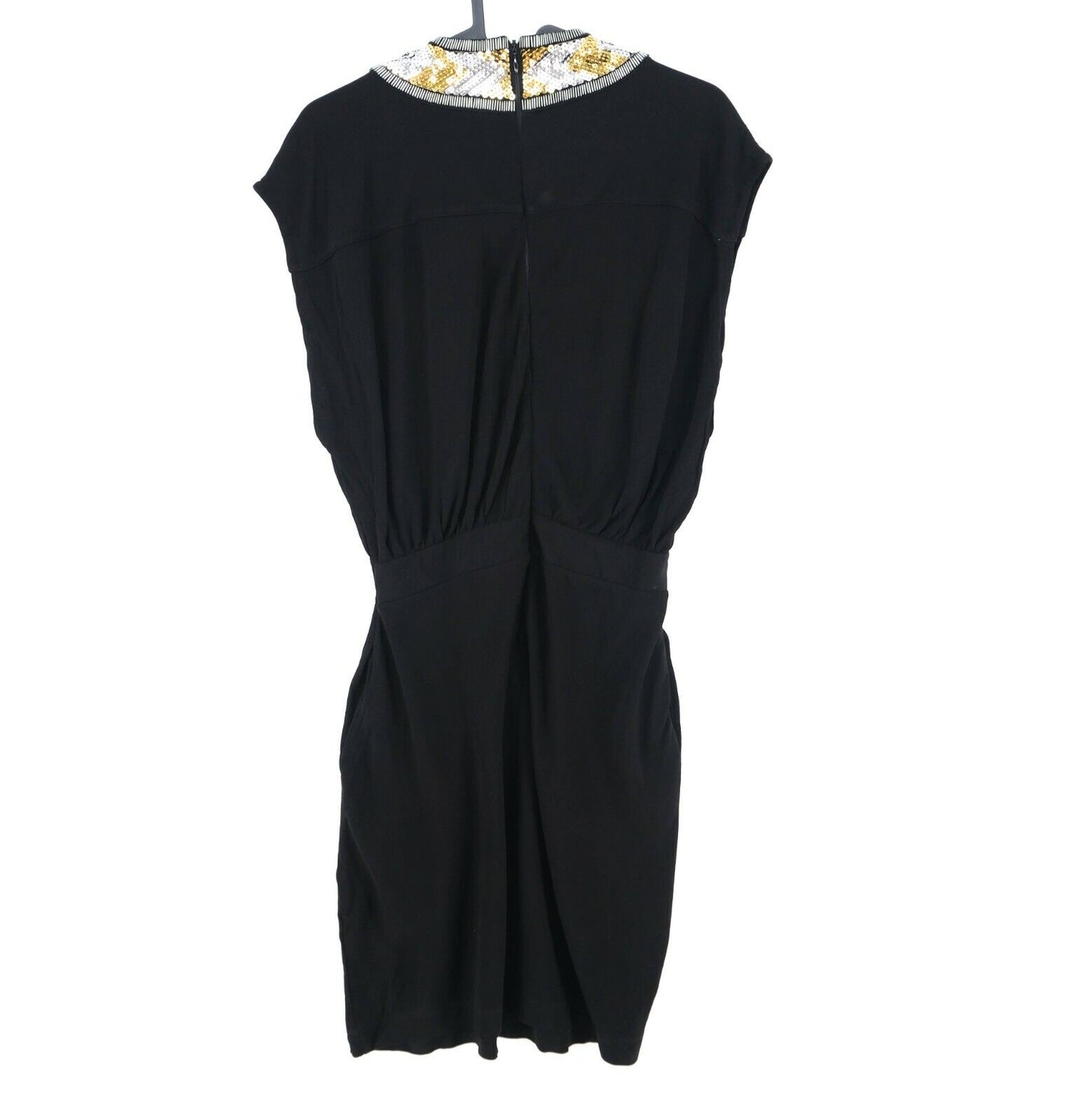 RRP €185 FRENCH CONNECTION Black V Neck Dress Size 10 S 12 M