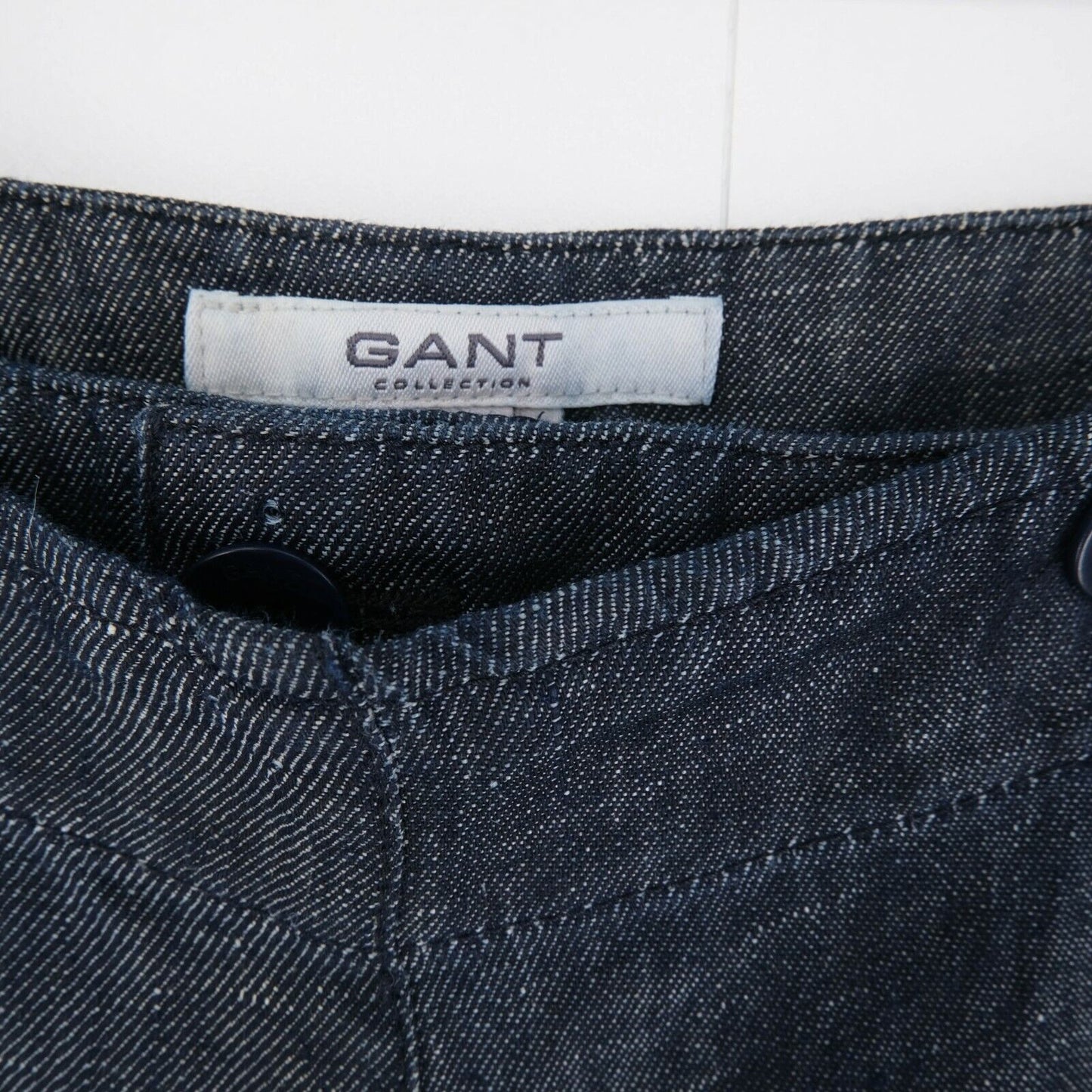 GANT Marineblaue Indigo-Seemannhose aus 100 % Leinen, Größe 40 42