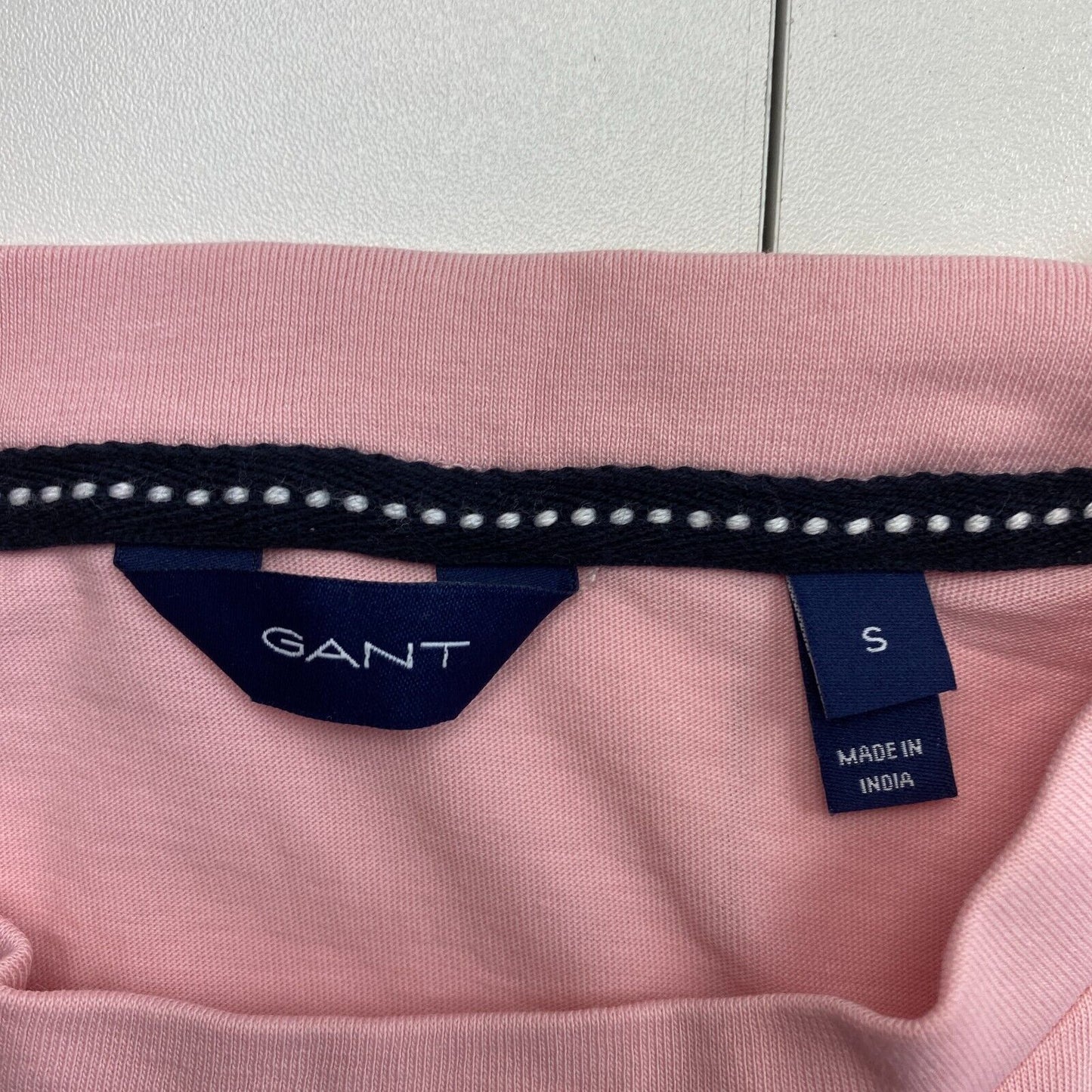 GANT Women Pink Tag SS Crew Neck T Shirt Size S