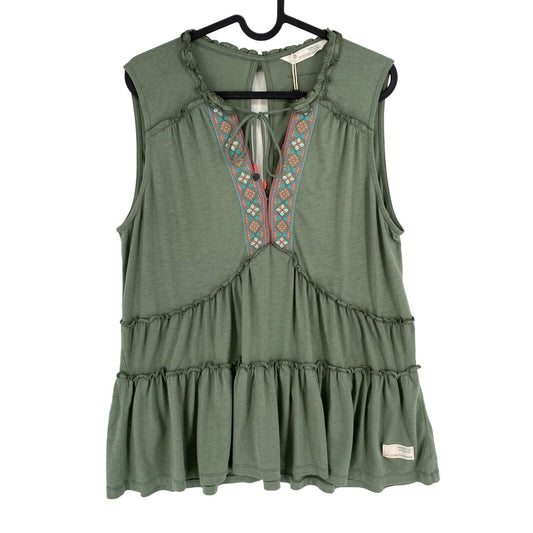 ODD MOLLY Women Green Love Chimes Top Size 1 / S