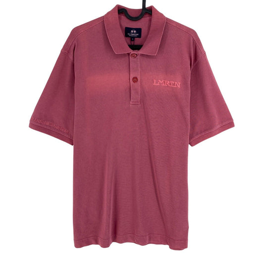 LA MARTINA Dark Pink Cotton Polo Shirt Size L