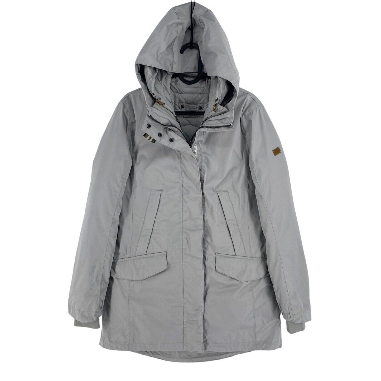 CAMEL ACTIVE Women Grey 3 in 1 Hooded Parka Jacket Coat Size EU 34 UK 6 US 4