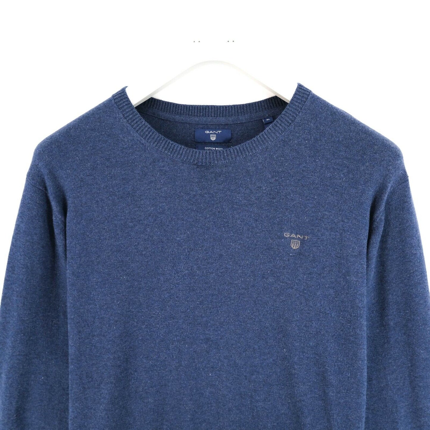 GANT Navy Blue Cotton Wool Crew Neck Sweater Jumper Size XL