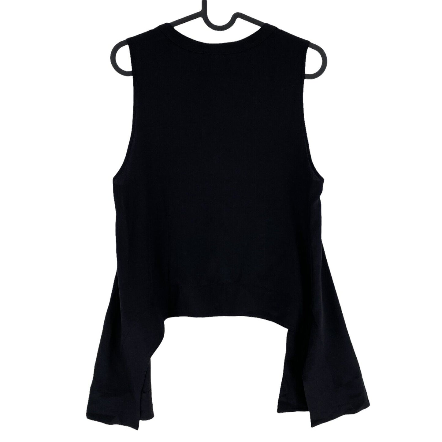 RPR 154 € ERYN BRINIE Noir 100% Soie Haut Sans Manches Col Rond Blouse Taille SM