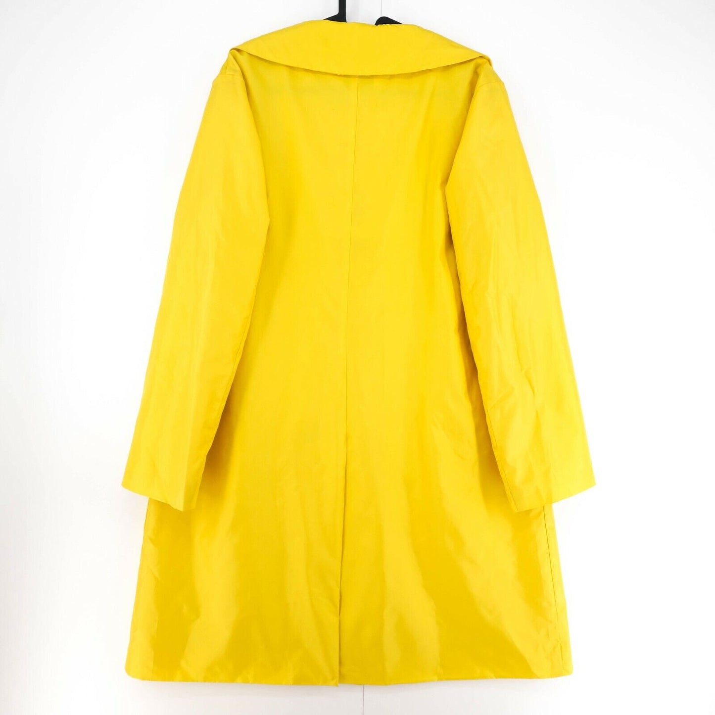 PERSONA Yellow 100% Silk Long Rain Coat Jacket Size EUR 38 UK 10 US 8