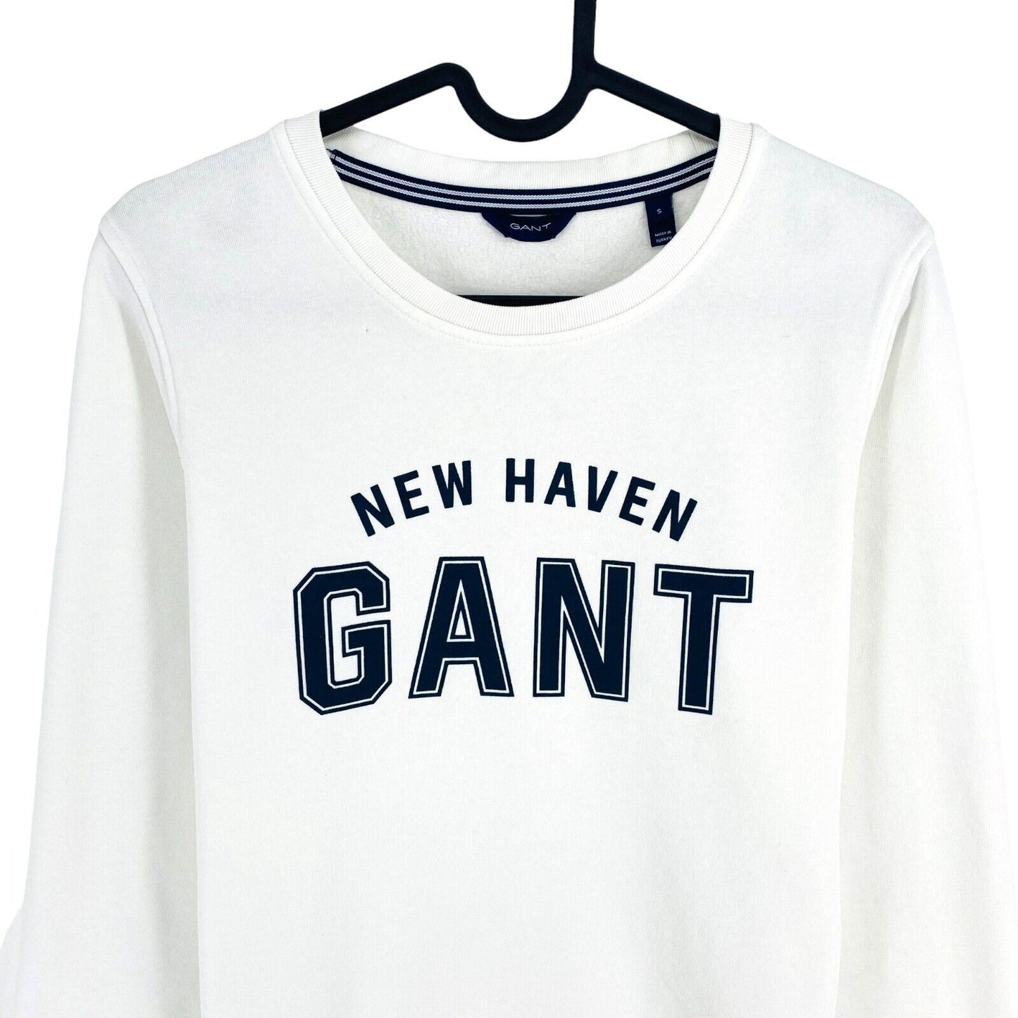 GANT White Logo Crew Neck Sweater Pullover Size S