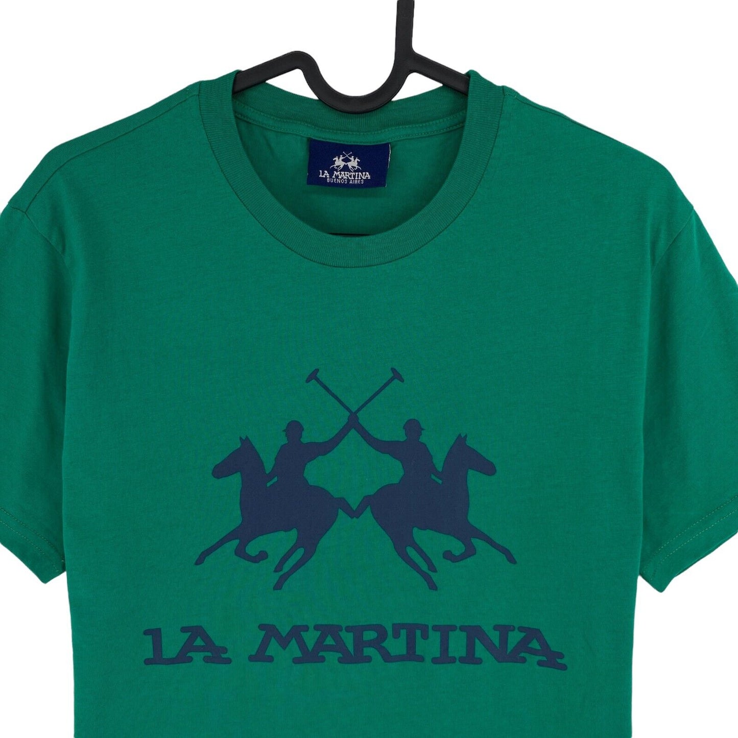 LA MARTINA Dunkelgrünes Jersey-T-Shirt mit Rundhalsausschnitt, Größe M