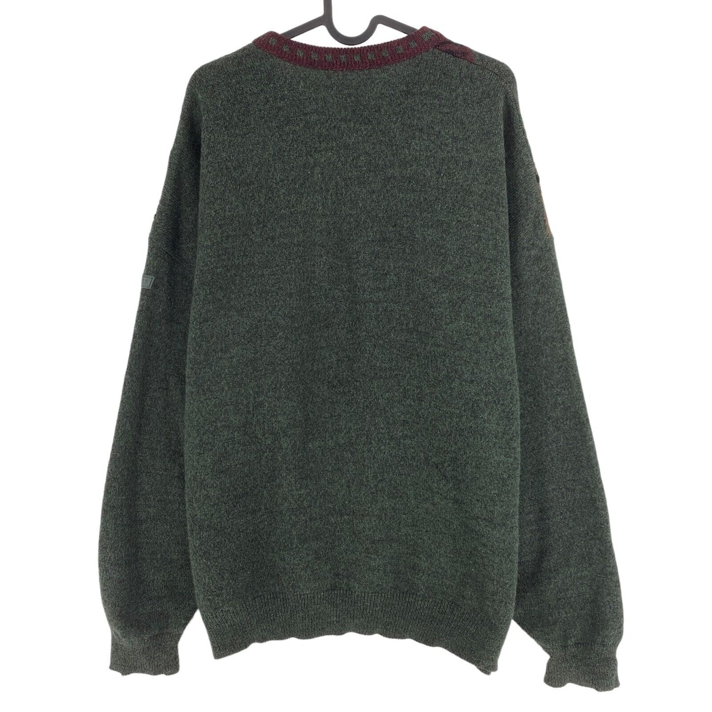 Cosby Vintage Retro 90s BUECKLE Dark Green Sweater Pullover Size EU 56 UK/US 46