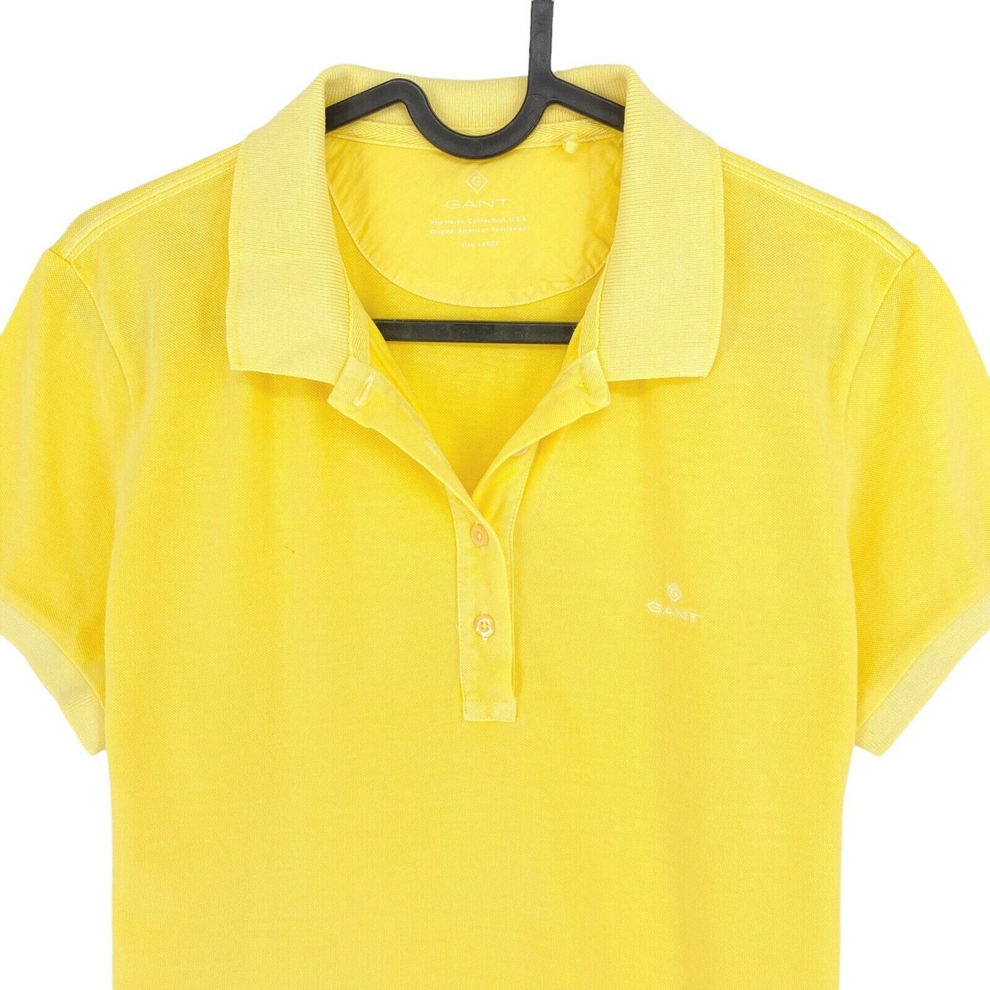 GANT Yellow Sun Faded Pique Polo Shirt Size L