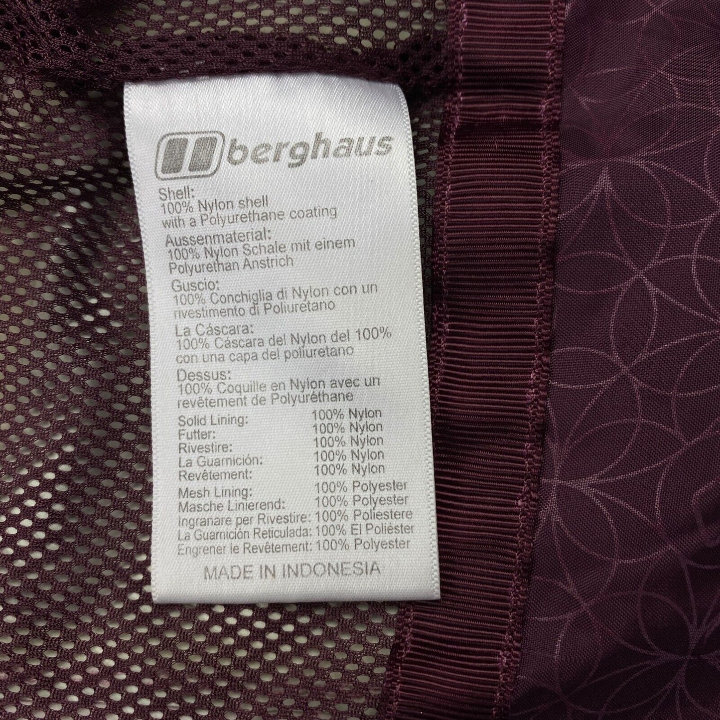 Berghaus Dark Purple Hooded Jacket Coat Size EU 42 UK 14 US 12