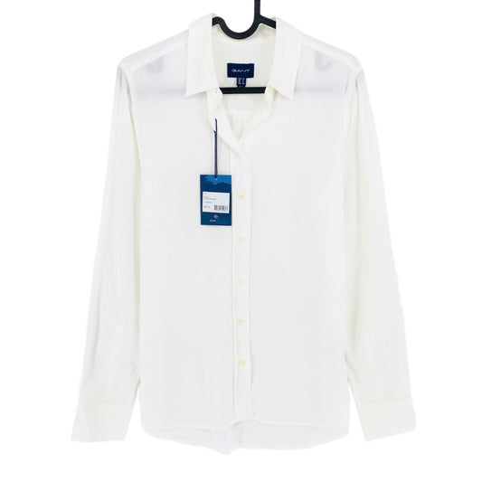 GANT White Solid Crepe Shirt Size EU 34 UK 8 US 4