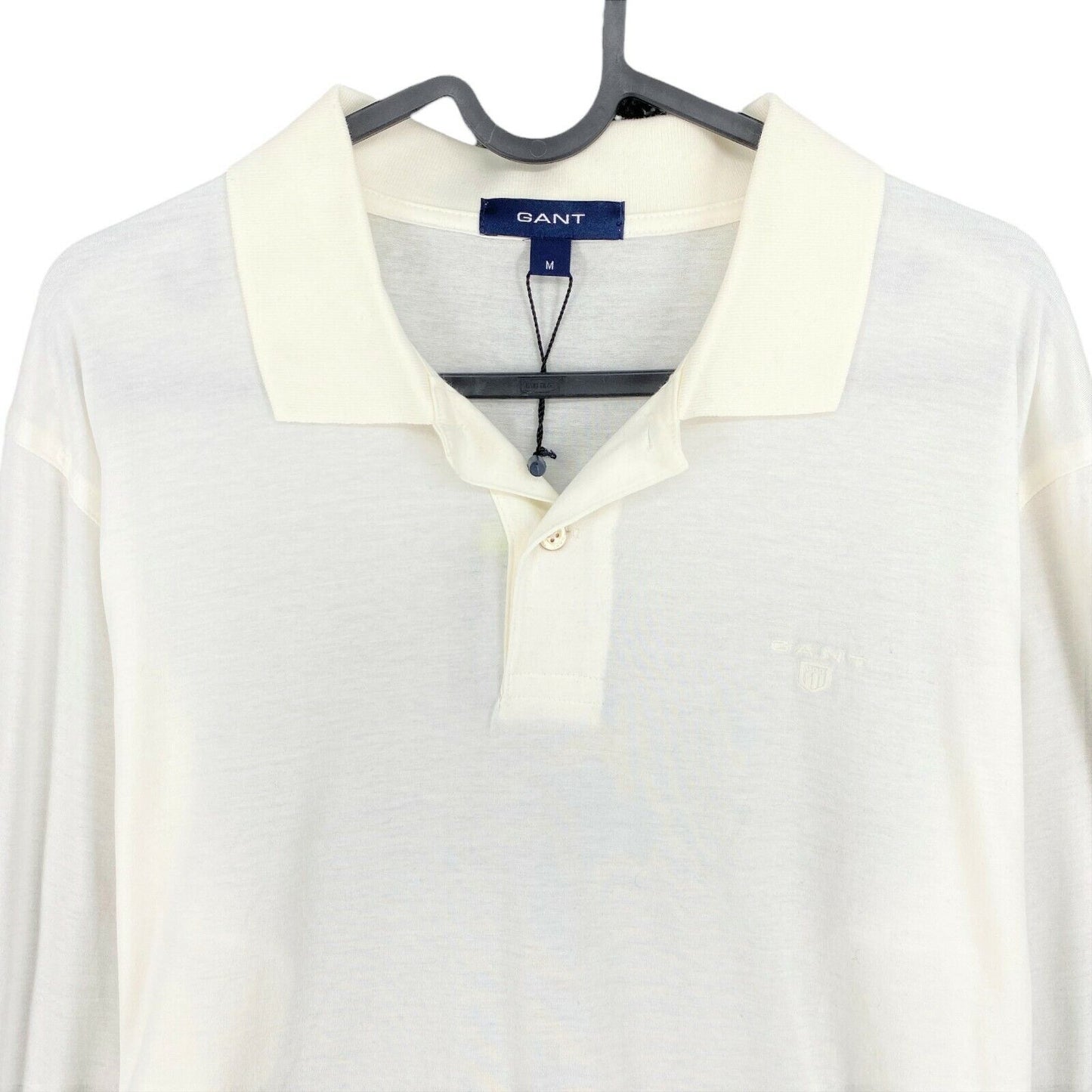 GANT Beige Fine Jersey Long Sleeves Rugger Polo T Shirt Size M