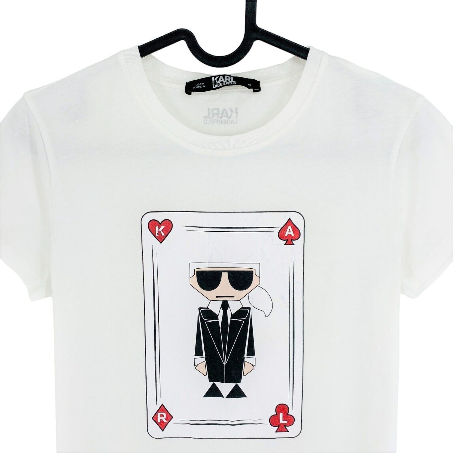 Karl Lagerfeld White Card Ikonik Karl Crew Neck T Shirt Size XS