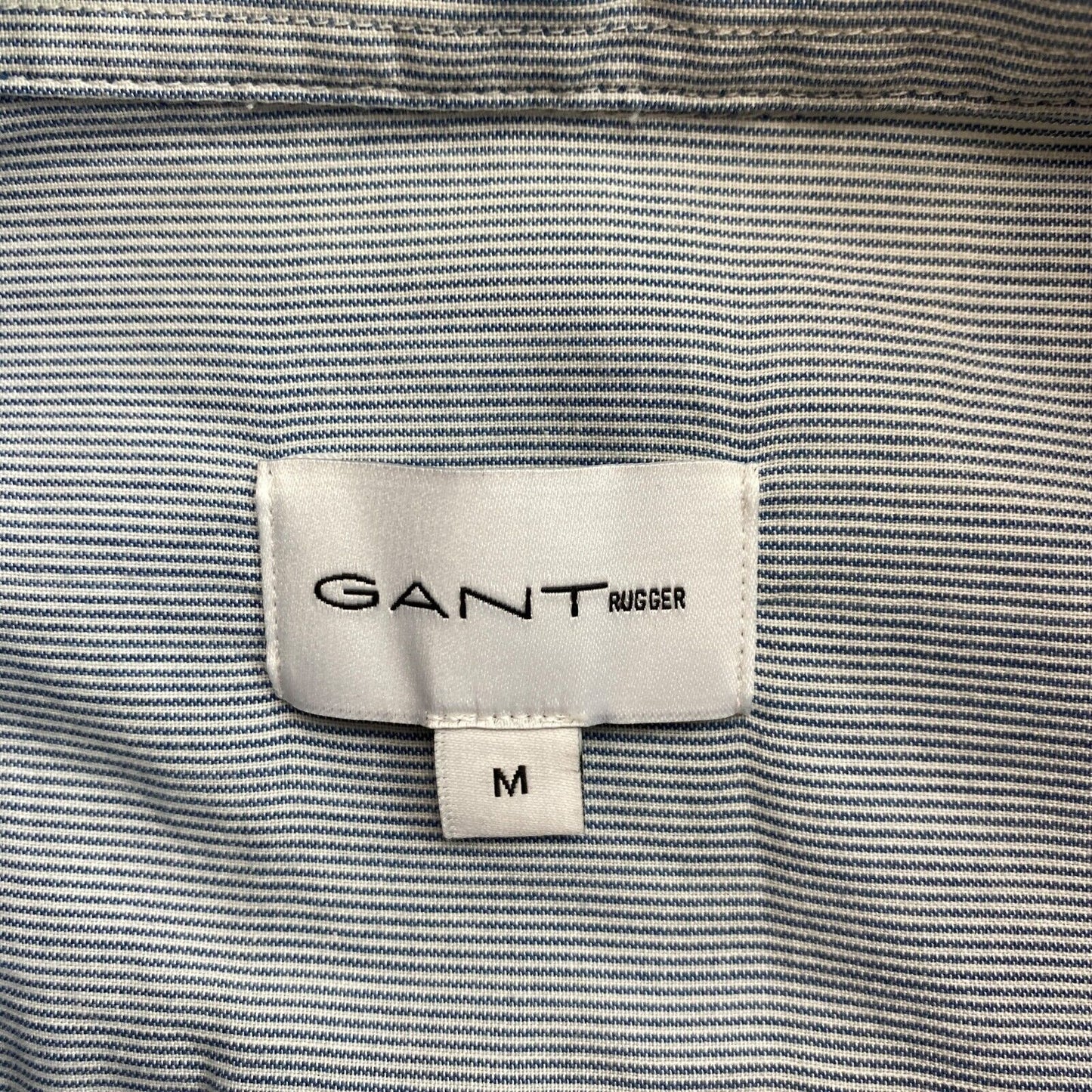 GANT Rugger Gris Bleu Indigo Madras Rayé Large Cuff Chemise Taille M